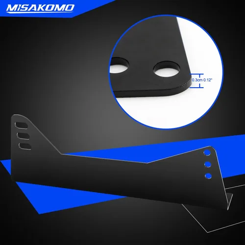 Miniatura 6 de Soporte lateral de acero para asiento de carreras solo compatible con Bride, Recaro, Sparco, OMP, con paquete de instalación (2 soportes)