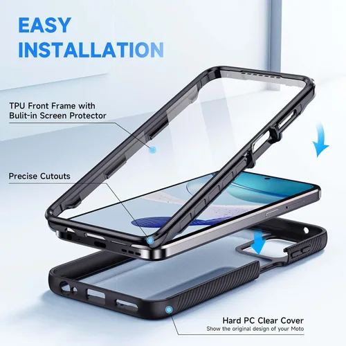 Miniatura 3 de seacosmo Funda diseñada para Motorola Moto G 5G (2023)/Power 5G (2023), con protector de pantalla integrado, protección de cuerpo completo a prueba