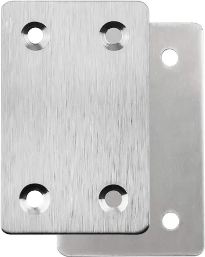 Miniatura 2 de Paquete de 20 soportes rectos de metal plano de 0.06 pulgadas de grosor, placas rectas planas de metal de fijación de esquina, 2.4 x 1.5 pulgadas