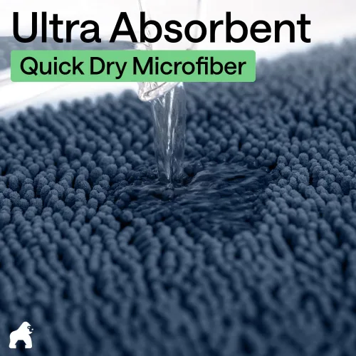 Miniatura 199 de Gorilla Grip - Tapete de baño de felpilla gruesa, suave y absorbente, secado rápido, de microfibra, con reverso de caucho, para piso de ducha, Nube