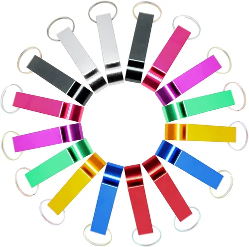 Litoexpe 16 abrebotellas de cerveza de colores, llavero de metal de alta calidad, herramienta de llavero de soda, regalo personalizado, accesorios