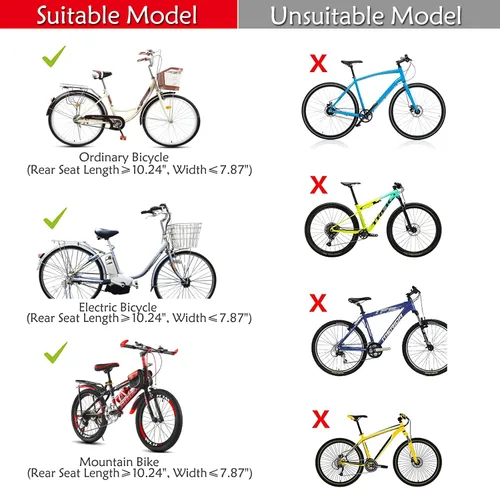 Miniatura 5 de Asiento Trasero para Niños de Bicicleta, Accesorio de Asiento de Bicicleta para Niños Montado en la Parte Posterior para Bicicleta de Adultos