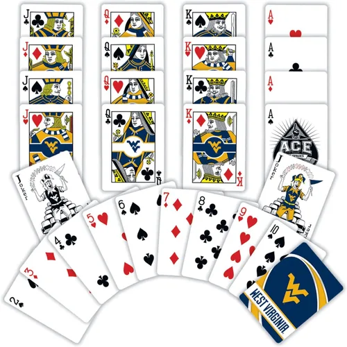 Miniatura 2 de MasterPieces Family Games - Naipes de los montañeros de Virginia Occidental de la NCAA - Baraja de cartas con licencia oficial para adultos, niños