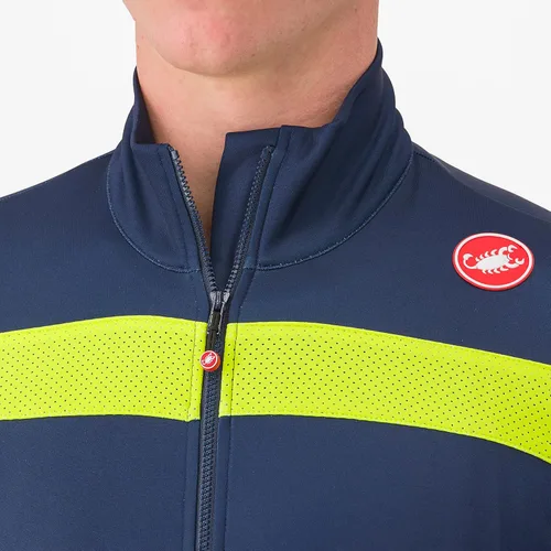 Miniatura 4 de Castelli Puro 3 Jersey FZ para hombre, manga larga con aislamiento polar, cremallera y cuello alto para ciclismo de carretera y grava I