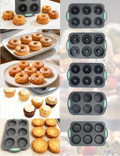 Miniatura 4 de Molde de hielo de corona, bandeja de cubitos de hielo de corona navideña de silicona y conjunto de moldes de copos de nieve, moldes de chocolate