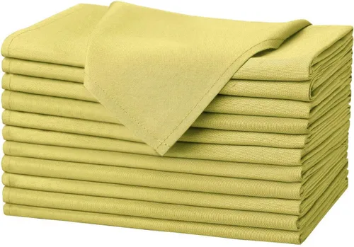 Paquete de 12 servilletas de tela de algodón de calidad hotelera de lujo, servilletas de tela brillante y suave (18 x 18 pulgadas), perfectas para