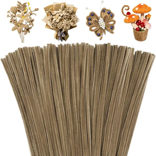 Miniatura 20 de Mnuizu - 200 limpiadores de tuberías, tallos de chenilla para manualidades, varillas esponjosas para manualidades navideñas y suministros de Rosa