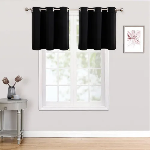 Miniatura 143 de ChrisDowa - Cortinas de cenefa pequeñas para cocina, cortinas cortas con ojales y aislamiento térmico para oscurecer la sala y habitación