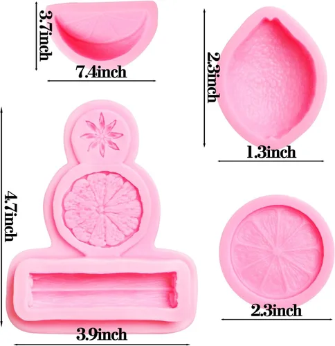 Miniatura 2 de Moldes de chocolate para magdalenas de limón, molde de fondant de anís estrellado y canela, moldes de silicona para hornear frutas y limón