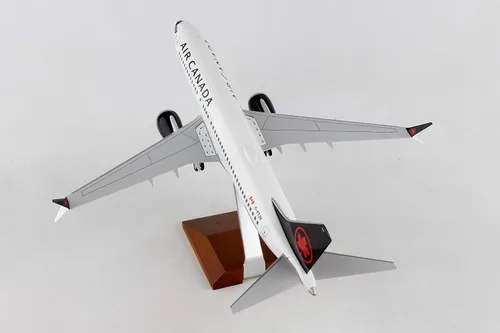 Miniatura 11 de Daron Skymarks Air Canada 737MAX8 1/100 con soporte de madera y engranaje