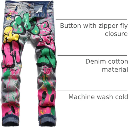Miniatura 169 de Enrica Pantalones vaqueros estampados casuales para hombre