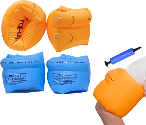 Miniatura 8 de Flotadores inflables para brazos, bandas para el brazo, flotador de tubo de natación para adultos, playa, flotador, fiesta, piscina Rosa
