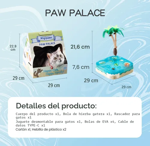 Miniatura 7 de Migipaws Juguete Interactivo 7 en 1 para Gatos Activado por Movimiento Conjunto de Juego para Interiores con Pelota de Gato de Rebote Automático
