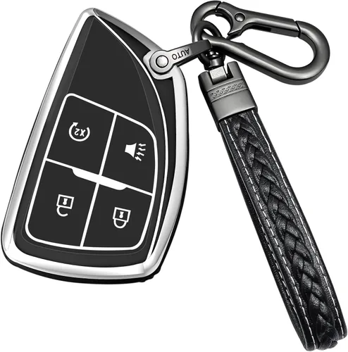 Funda para llavero compatible con Chevrolet GMC 2024 2025 Canyon Sierra Colorado Equinox Silverado Remote Smart Key, funda protectora de TPU (negro)