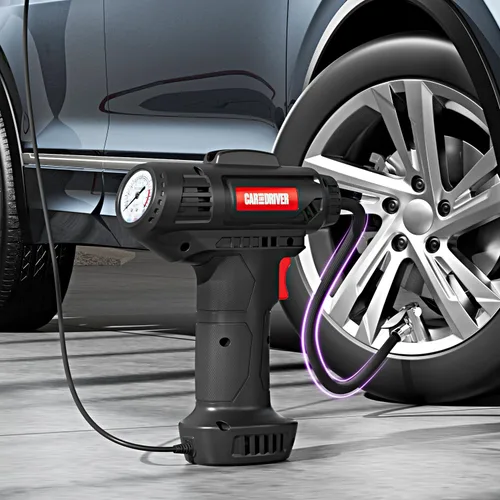 Miniatura 7 de Compresor de aire inteligente CAD-KH1001 - Inflador digital portátil de neumáticos de 12 V PSI ajustable con apagado automático 3 accesorios