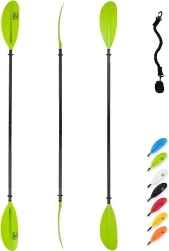 Miniatura 15 de OCEANBROAD - Remo de kayak de 86 pulgadas/218 cm, 90.5 pulgadas/230 cm, 95 pulgadas/241 cm, remo de aleación para kayak, bote y canoa con correa