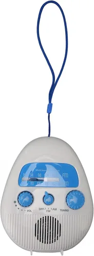 Miniatura 8 de Radio de ducha, radio AM/FM portátil con grandes perillas giratorias para una fácil sintonización, a prueba de salpicaduras para baño, cocina, al