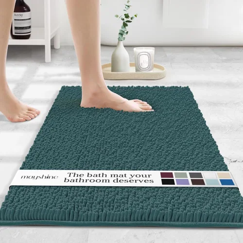 Miniatura 23 de MAYSHINE Alfombra de Baño de Chenilla Afelpada Extra Suave, Súper Absorbente, Alfombra de Baño Antideslizante Microfibra Esponjosa
