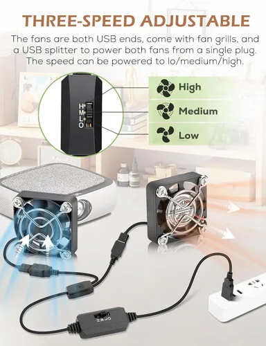 Miniatura 2 de Refrigeración de computadora de alta velocidad sin escobillas de 1.575 in x 0.394 in, 5 V, USB, CC, para impresora 3D, gabinete electrónico, casco