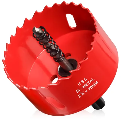 Miniatura 19 de Sierra de agujero de 4 1/8” (105mm) para madera y plástico, broca de corte de núcleo de sierra de agujero HSS bimetálica para paneles de yeso, Rojo