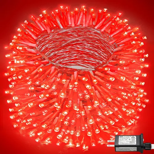 Miniatura 38 de Tira de 200 luces LED de 66 pies para exteriores, luces de Navidad conectables para interiores, cable transparente, impermeable, 8 modos de luces
