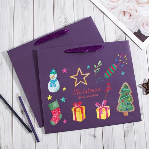 Miniatura 8 de driew Bolsas de regalo de tamaño mediano con asas, 12.6 x 4.5 x 11 pulgadas, bolsas de regalo de papel de tamaño mediano a granel resistentes