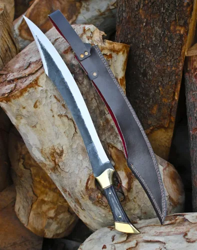 Miniatura 2 de Espada vikinga hecha a mano de acero J2 con funda de cuero