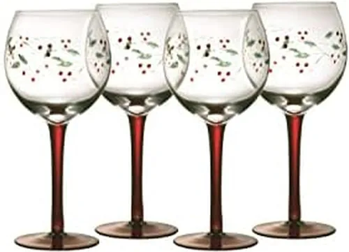 Pflatzgraff Winterberry - Juego de 4 copas de vino, transparentes, 13 onzas líquidas