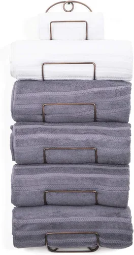 Toallero de pared para baño, anaquel para toallas de baño, rejilla de metal para vinos