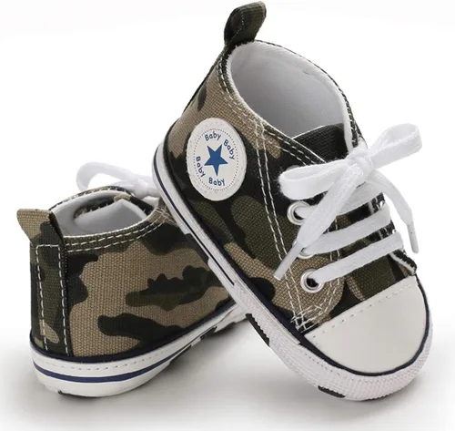 Miniatura 5 de KIDSUN zapatos deportivos altos hasta el tobillo para bebés, niños y niñas con suela antideslizante, suaves, para recién nacidos, zapatos