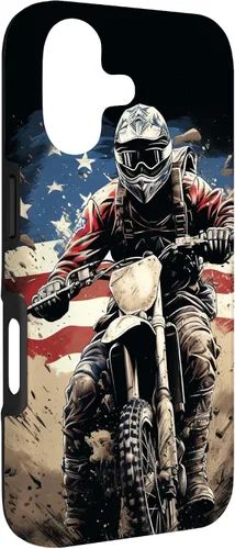 Miniatura 3 de Dirt Bike American Flag Motocross Enduro Biker 4th of July Case for iPhone 17