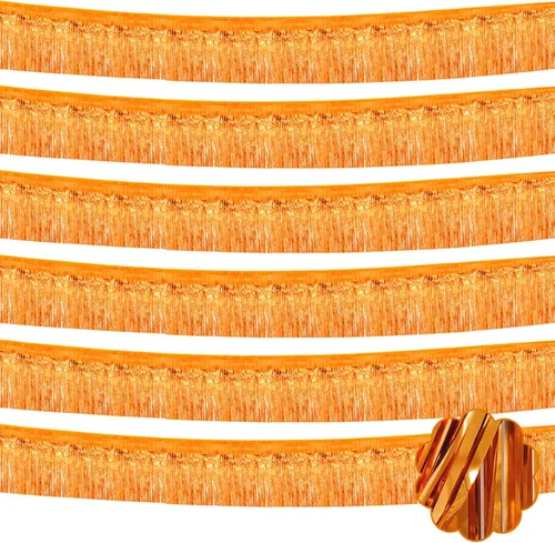 Miniatura 26 de Pack de 6 Guirnaldas de 10 Pies de Flecos de Aluminio con Serpientes de Oropel Bandera Colgante de Pared Telón de Fondo Bandera para Flotas