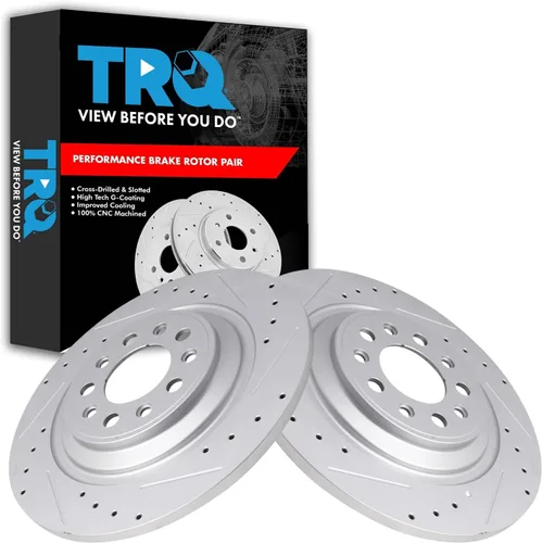 Miniatura 115 de TRQ Juego de rotores de freno de rendimiento trasero con revestimiento G premium compatible con Mazda 6 2014-2021