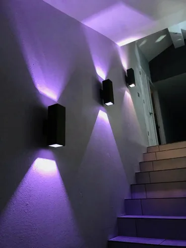Miniatura 9 de rosykite Lámparas de pared exteriores blancas sintonizables de 1200 lm, luces RGB para exteriores, paquete de 2 unidades, iluminación exterior
