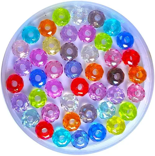 Miniatura 4 de Cuentas facetadas de agujero grande, pulseras para el cabello, pulseras para el cabello, collar con cuentas para hacer manualidades