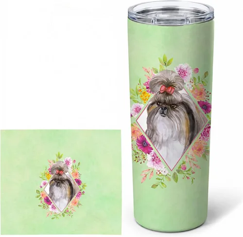 Miniatura 125 de Caroline's Treasures CK4270TBL20 - Vaso delgado de acero inoxidable de 20 onzas con aislamiento al vacío de doble pared, reutilizable