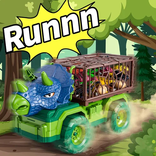 Miniatura 5 de Juguetes de dinosaurio para niños de 3 a 5 años, juego de camión de transporte de dinosaurios con 8 figuras de dinosaurio y tapete de juego, regalo