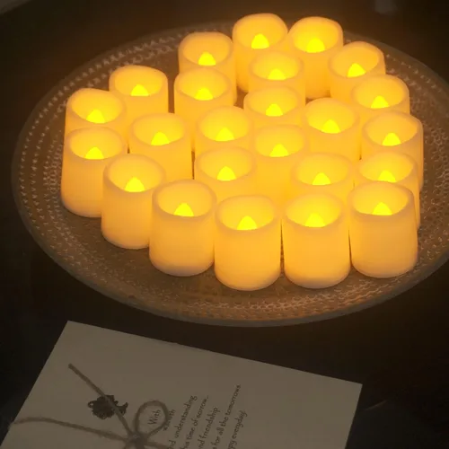 Miniatura 4 de CANDLE CHOICE Velas votivas sin llama que funcionan con pilas con temporizador, pequeñas luces LED con temporizador de ciclo diario automático