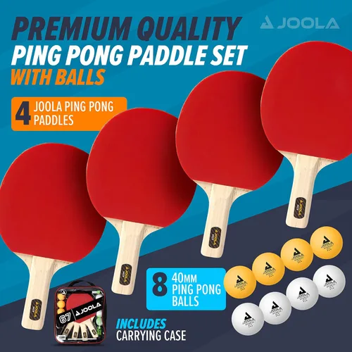 Miniatura 2 de JOOLA Juego Avanzado Premium de Palas de Ping Pong Set de 4 - Palas Profesionales de Tenis de Mesa, 6 Pelotas Avanzadas de Entrenamiento de Ping