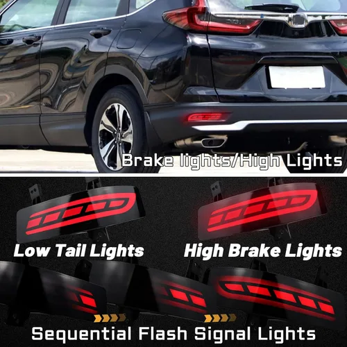 Miniatura 2 de Reflectores LED ahumados para parachoques trasero, luz trasera de freno antiniebla, kit de lámparas de señal de giro para Honda CRV CR-V 2020 2021