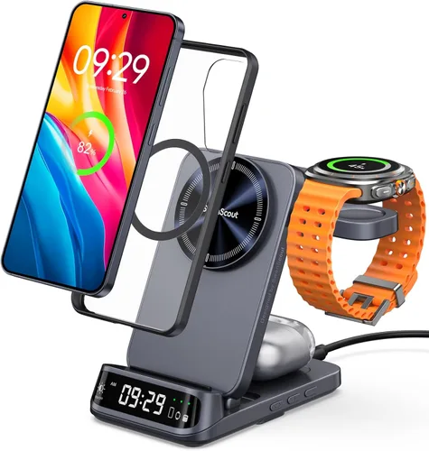 Estación de carga inalámbrica magnética para Samsung, cargador rápido plegable 3 en 1 para Galaxy S26/S25/S24/S23/Z Fold & Flip 7/6/5, Galaxy Watch