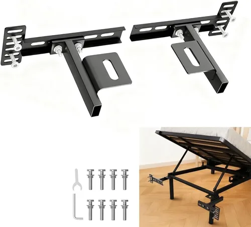 Soportes de cabecera ajustables para marco de cama de metal, soportes universales para cabecero con kit de extensión de estribo para cama