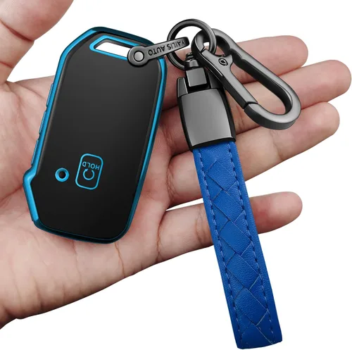 Kia - Funda para llavero con protector de cuero, compatible con Cerato, Ceed, Forte, NIRO, Sorento, Seltos, Sportage, Soul, Telluride Remote/Smart