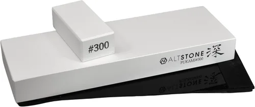 Piedra de afilar FUKAMI Grano grueso 300 w/Nagura, 7.1" x 2.4" x 0.8" (Pro Power. Perfectamente compacto para uso doméstico), fabricado en Japón