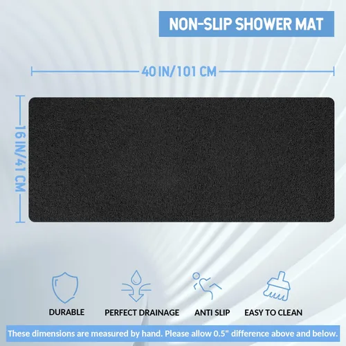 Miniatura 165 de Hargiis - Tapete antideslizante de secado rápido para tina y ducha, tapete exfoliante para pies, para baño, cocina u hotel, beige, 24 x 16 pulgadas