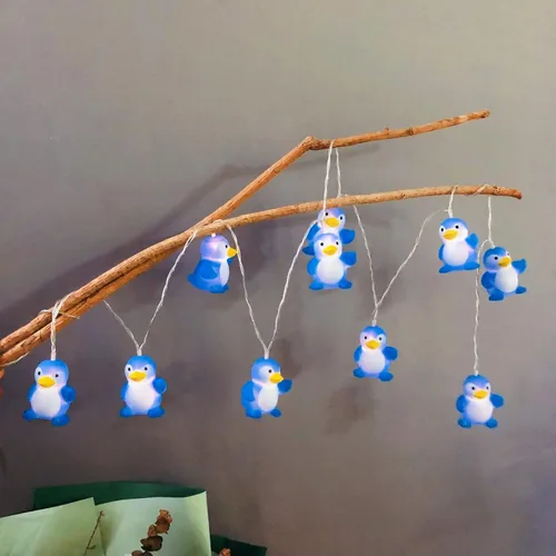 Miniatura 6 de Guirnalda de luces con forma de pingüino con forma de animal, funciona con pilas, luz nocturna de pingüino para decoración del hogar, fiesta, niños