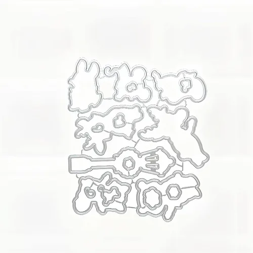 Miniatura 6 de FA La La La - Juego de sellos y troqueles de silicona transparente para hacer tarjetas, plantillas de corte para álbumes de recortes, álbum