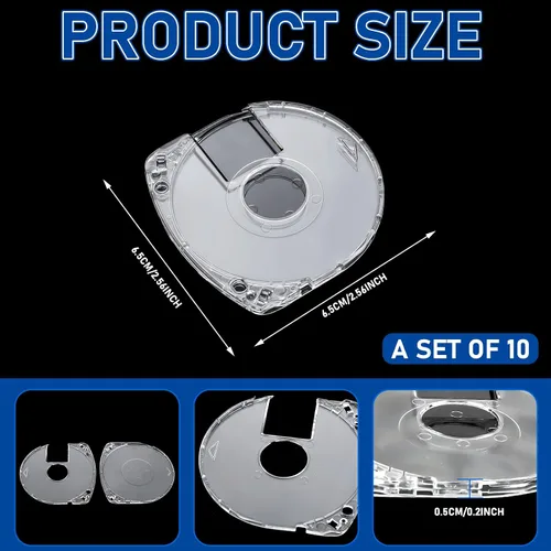 Miniatura 2 de Copkim Paquete de 10 fundas de DVD transparentes de 0.197 in de almacenamiento de disco compatibles con PSP 1000/PSP 2000/PSP 3000
