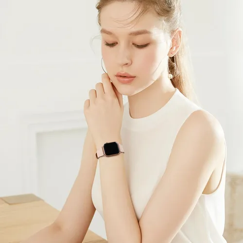 Miniatura 8 de MNBVCXZ Correas de cuero compatibles con Apple Watch para mujeres, correa de repuesto genuina para iWatch Series 11 10 9 8 7 6 5 4 3 2 1 SE 3 SE 2