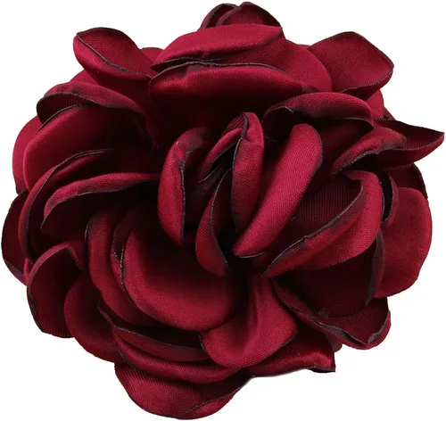 Huralona 10 flores de cinta de satén para manualidades, lazo, boda, diciembre, vintage, flores de tela, rosas artificiales para tocado, apliques de